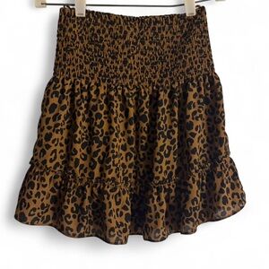 Aqua Brown Leopard Mini Skirt
